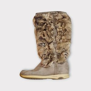 Tecnica Vintage Genuine Fur & Suede Knee High Winter Boots